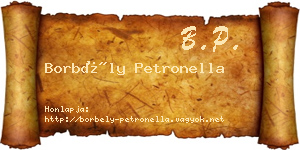 Borbély Petronella névjegykártya