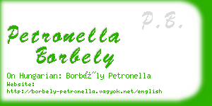 petronella borbely business card